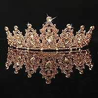 Vista 218 de Kamirola - Corona de reina y tiaras corona de princesa para mujeres y niñas, diademas de cristal para novia, princesa para bodas y fiestas (01)