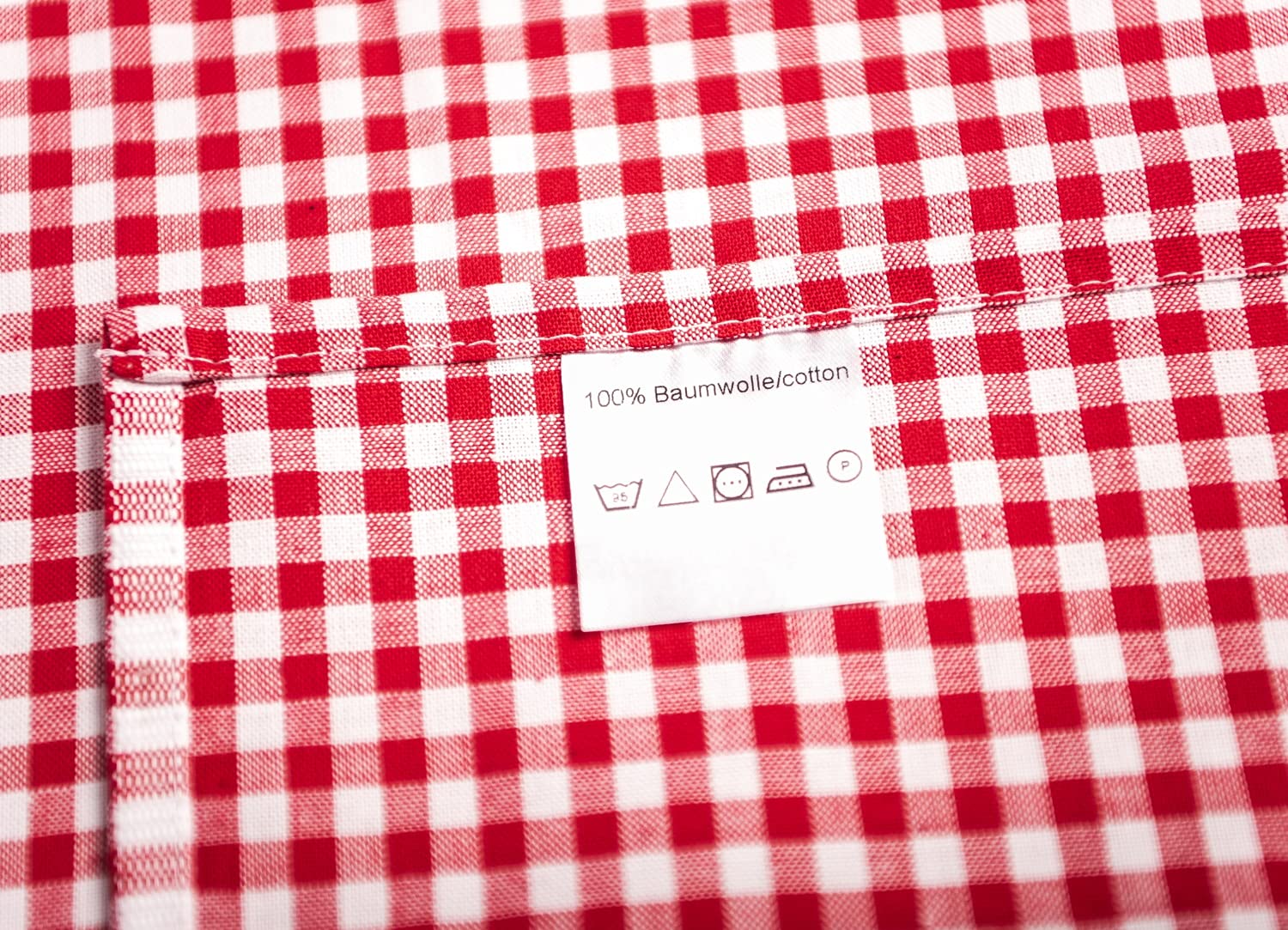 texpot Cushion Cover 40 x 40 cm 5 mm Checked Red/White Zip Country House Sofa Cushion Decorative Cushion Vichy Bavarian Check - Image 3