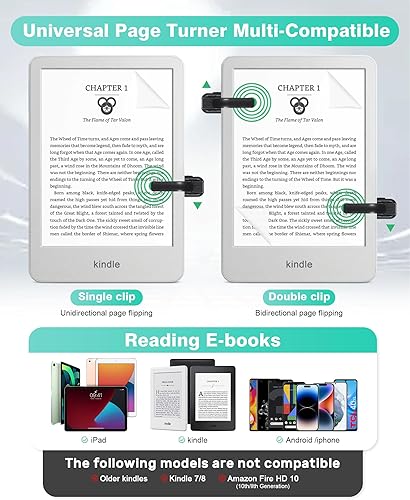 Miniatura 2 de Kindle Page Turner Remote para Kindle PaperWhite Ipad iPhone. Accesorios Kindle para videocámara de cámara, controles remotos también, Kindle