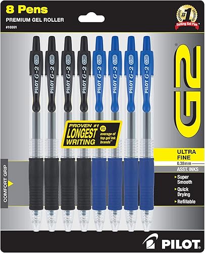 Miniatura 7 de Pilot G2 Bolígrafos de tinta de gel retráctiles de primera calidad punta ultra fina Variados