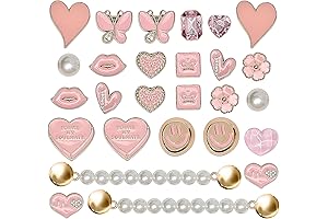 Pink Shoe Charms Set: Elevate Your Footwear with Bling!