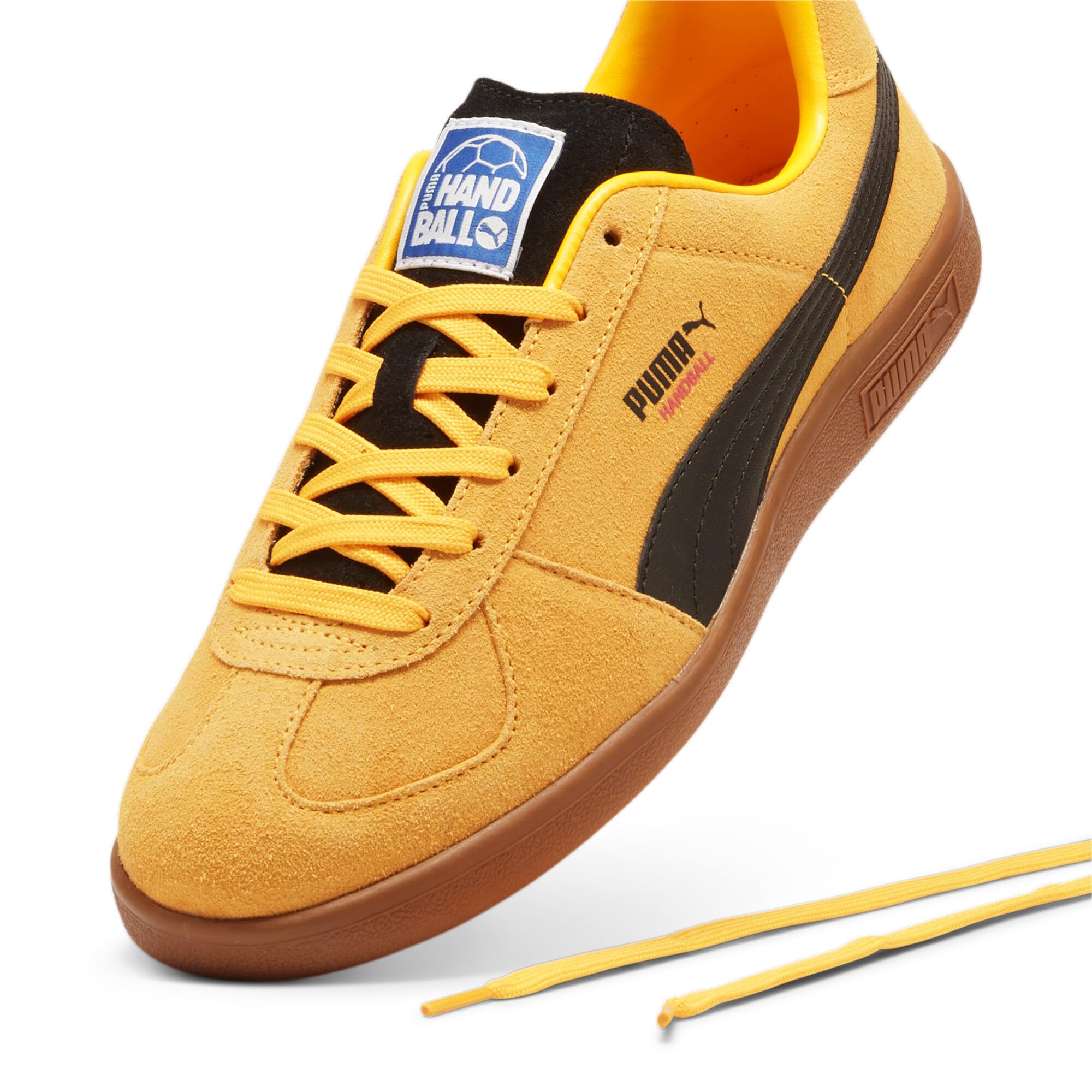 Puma Unisex Adults Handball Indoor Court Shoe, Sun Stream-Puma Black-Caramel Latte, 42 EU