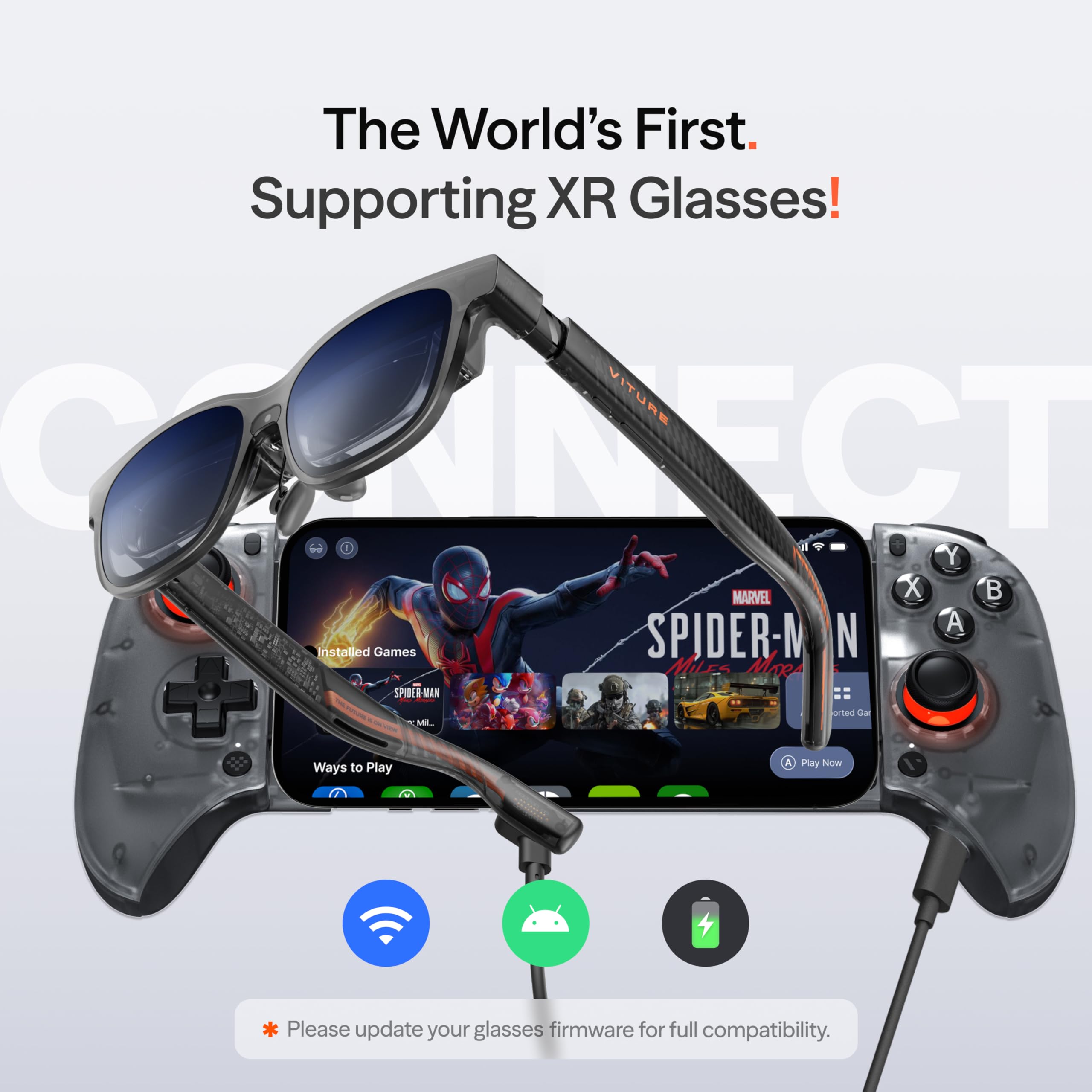 VITURE The Winning Combo — Occhiali XR Luma Ultra X 8Bitdo Ultimate Mobile Gaming Controller, Primo Al Mondo, Supporta XR & Giochi Pro Android, Vinci Ovunque