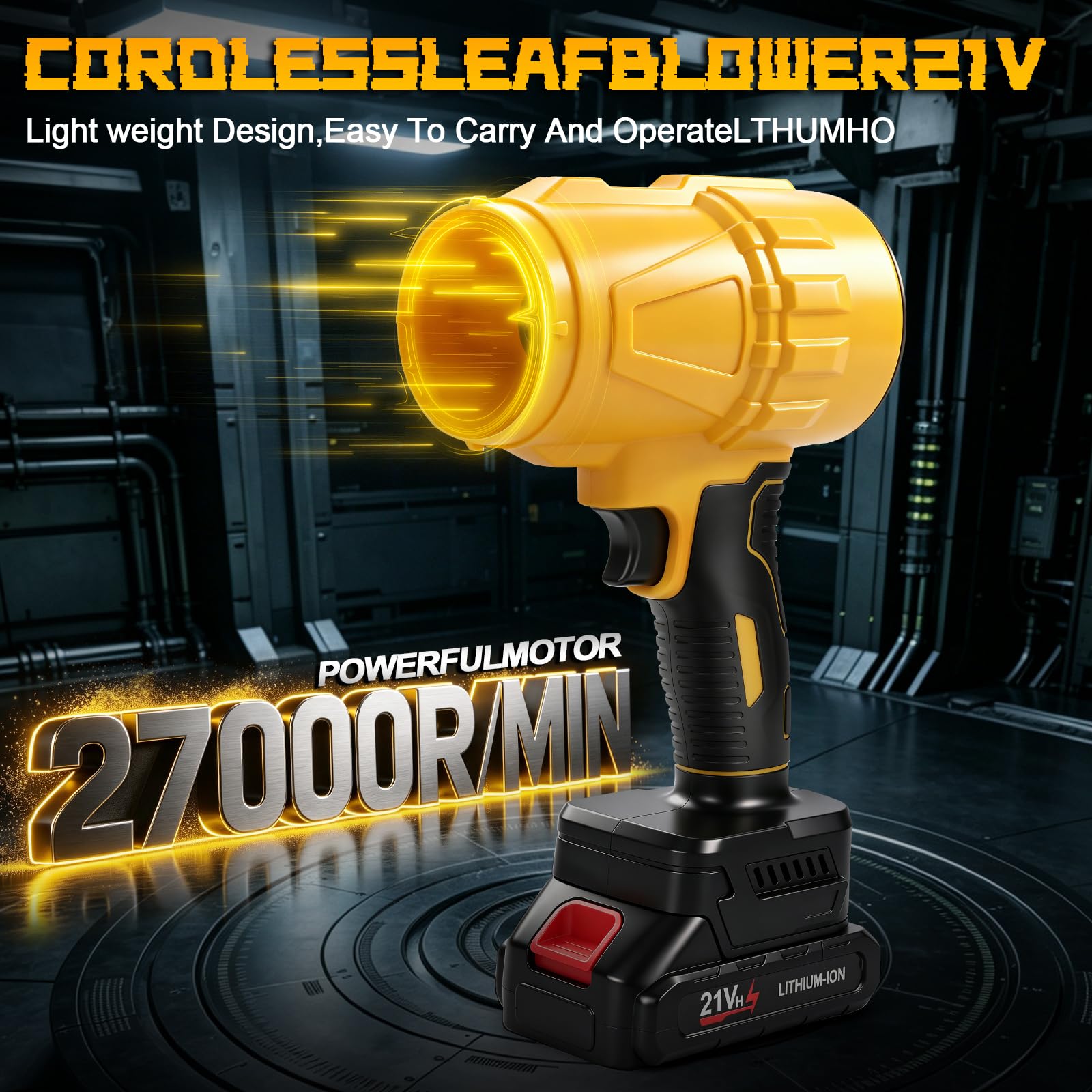 Roadtime 500W Soplador de Hojas Turbo,con 2 1500 mAh baterías & 3 boquillas
