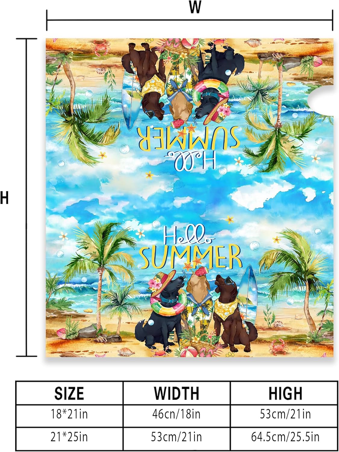 Summer Dog Mailbox Covers Magnetic Hello Summer Mailbox Cover Seasonal Post Letter Box Cover for Garden Yard Decor 21x18 Inch