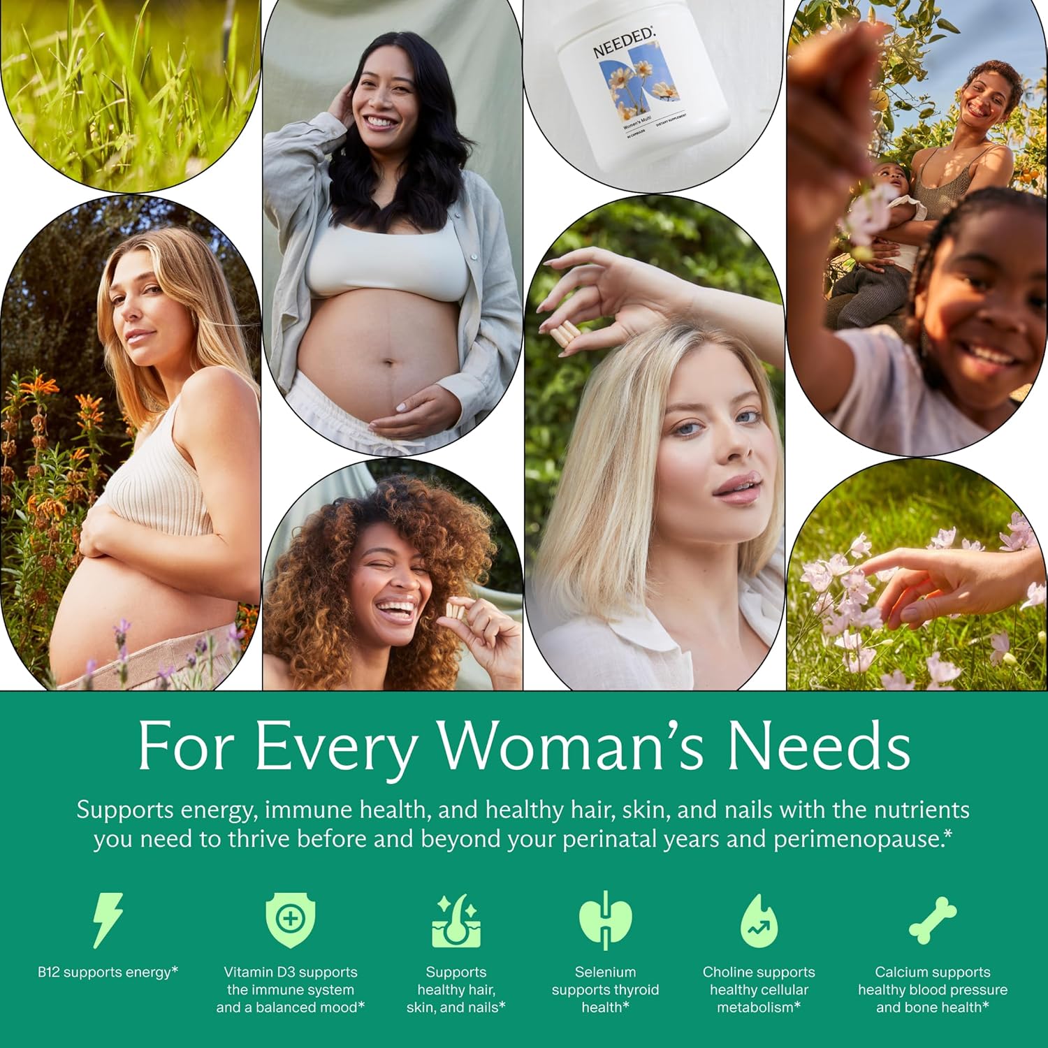 Needed. Multivitamin for Women with 23 Vitamins, Minerals and Antioxidants - Daily Womens Multivitamin - Vitamin B12, B6, D3, Choline, Calcium, Biotin, Magnesium, Folate and More (90 Count) - Image 4
