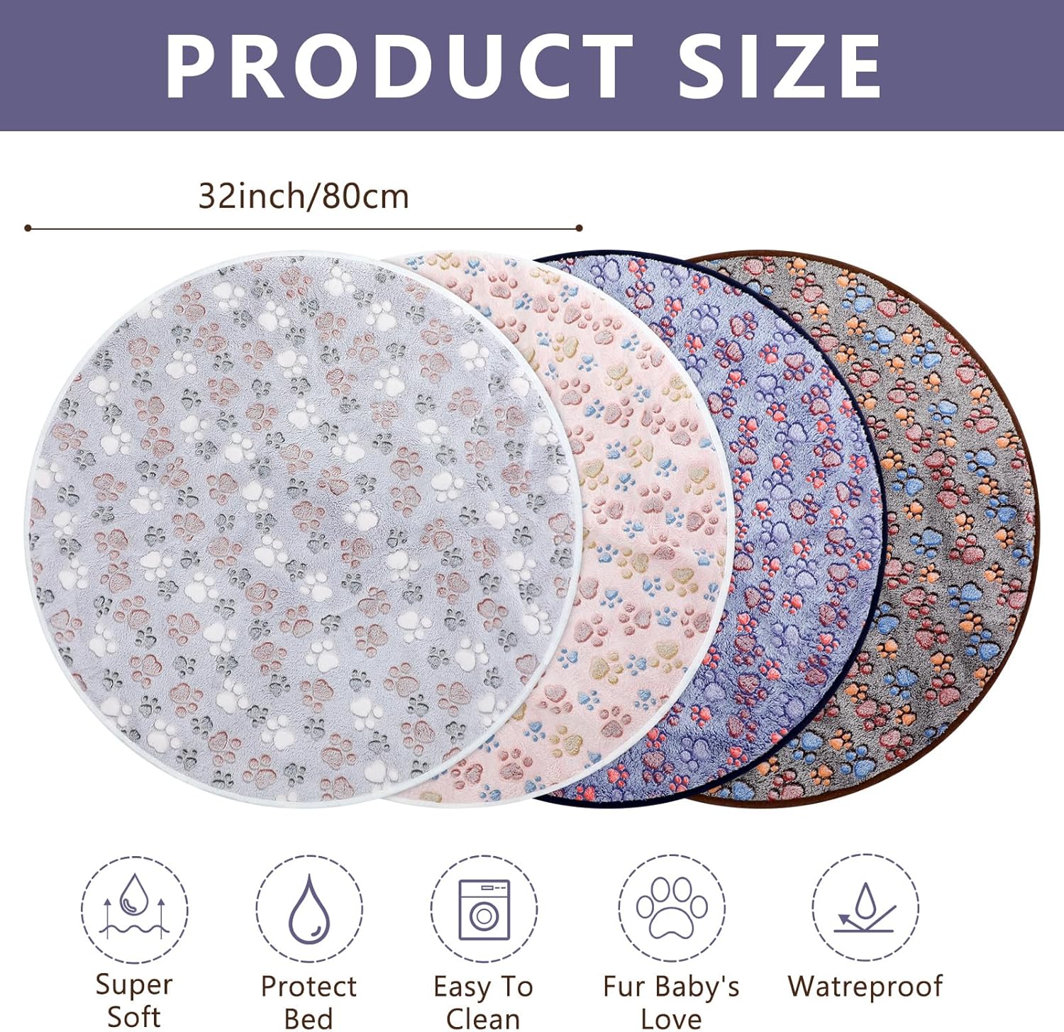 4 Pack Washable Whelping Pad Whelping Supplies Absorbent Reusable Puppy Training Pads Reusable Dog Mat for Floor Non Slip Washable Pee Mat for Dogs(Fresh Color,32 Inch)