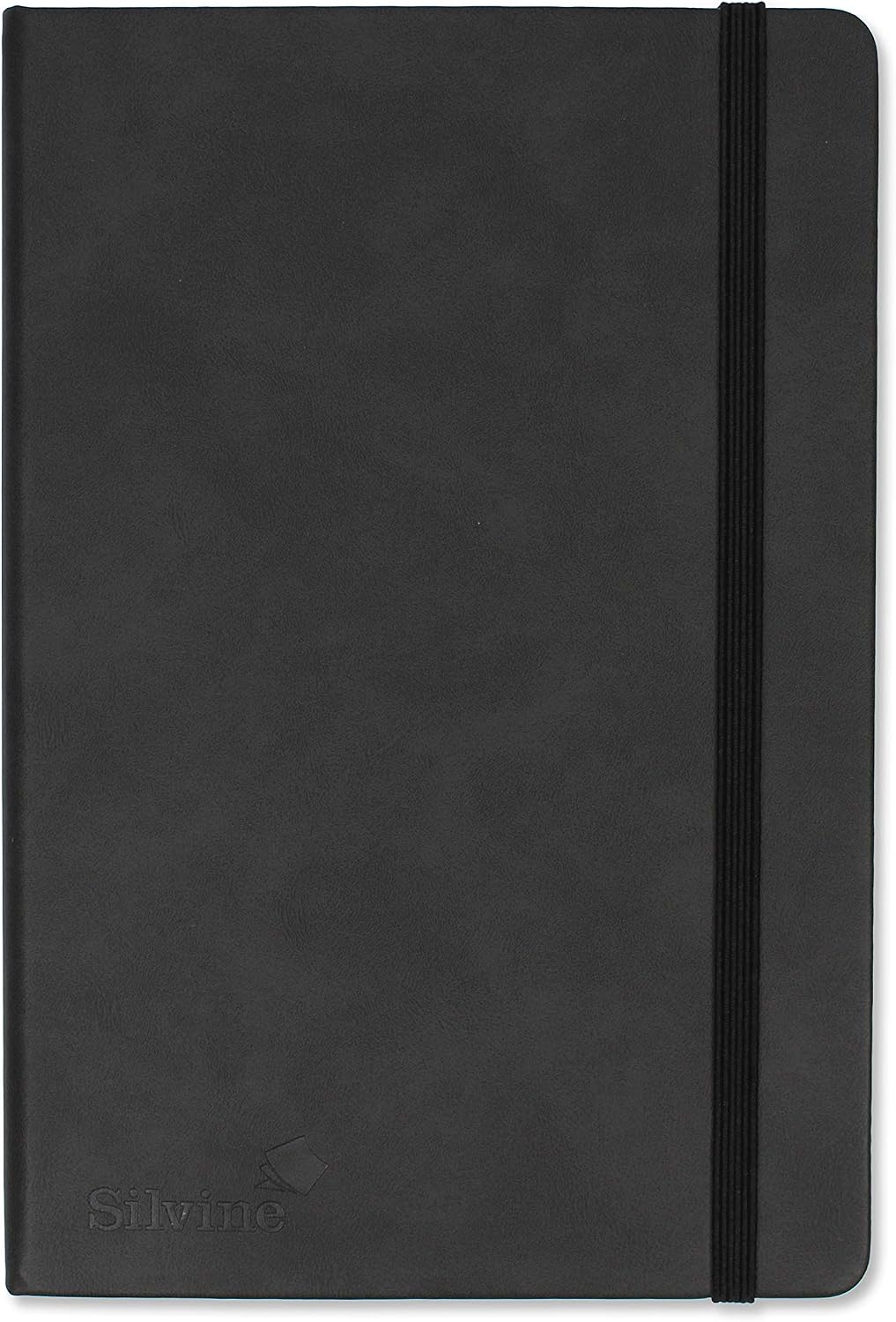 Silvine 391133 Executive Soft Feel Notebook Ruled with Marker Ribbon 160pp 90gsm A5 Black Ref 197BK
