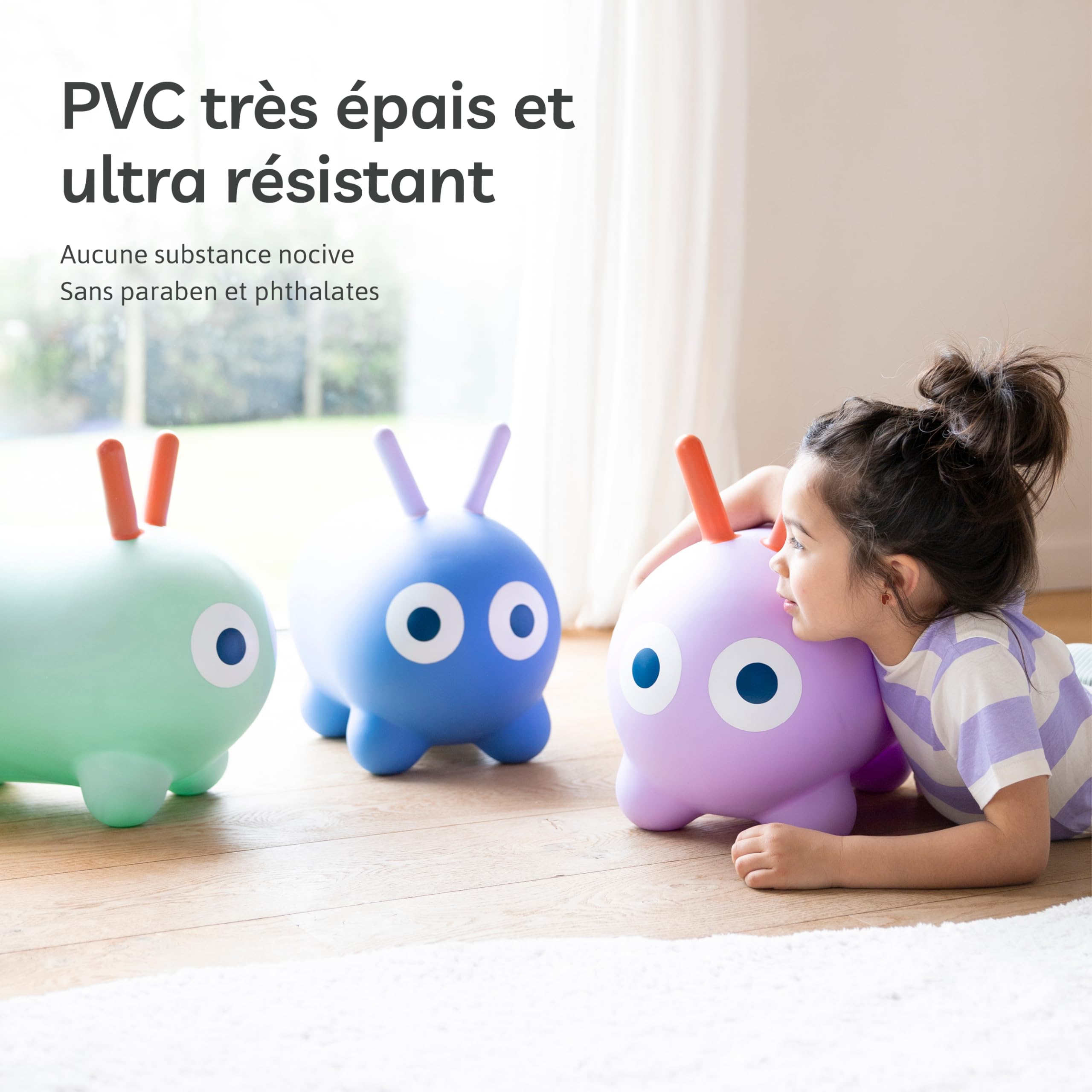 QUUT – Skippi Animal Sauteur – Juguete inflable – interior y exterior – Bomba incluida – 35 x 46 cm – Regalo – Diseño – a partir de 12 meses (verde menta)
