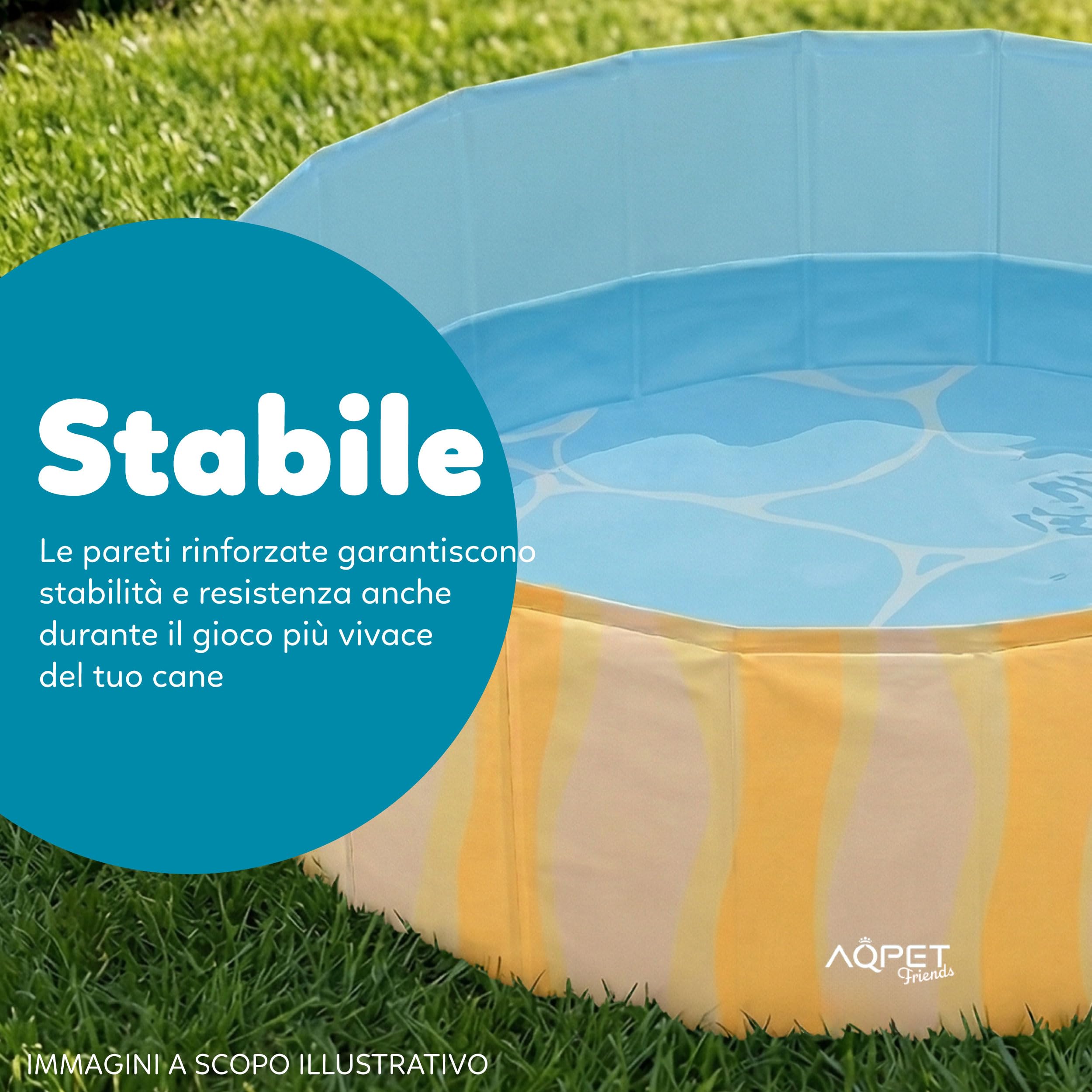 AQPET AqpetFriends - Piscina de plástico para Perros y Mascotas, Plegable, para jardín, 120 x 30 cm (ØxH)