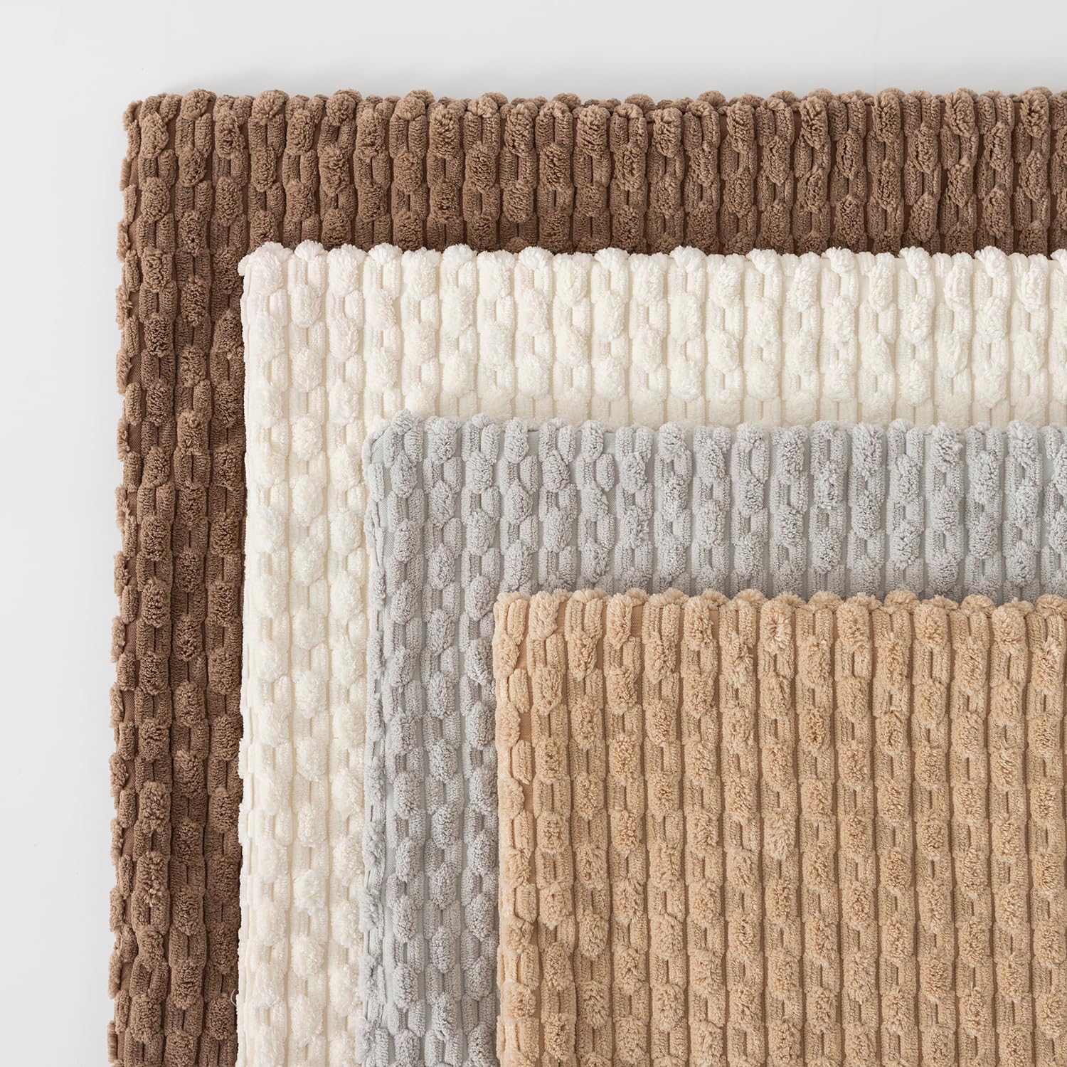 Kevin Textile - Paquete de 4 fundas de almohada decorativas neutras de 18 x 18 pulgadas para sala de estar, sofá, cama, sofá, rústico, bohemio, decoración del hogar, funda de cojín cuadrada de pana