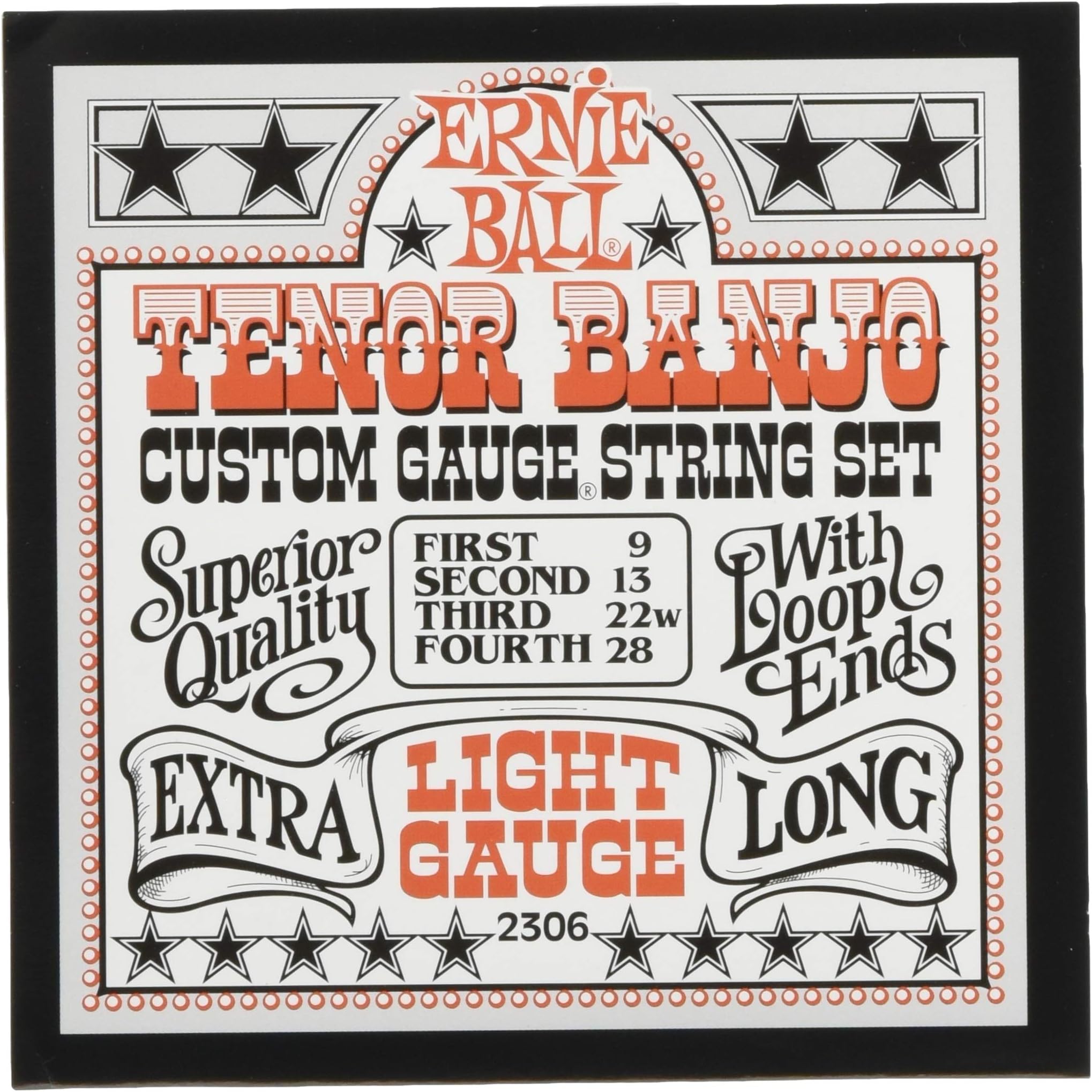 Ernie Ball Light Stainless Steel Tenor Banjo Strings, 928