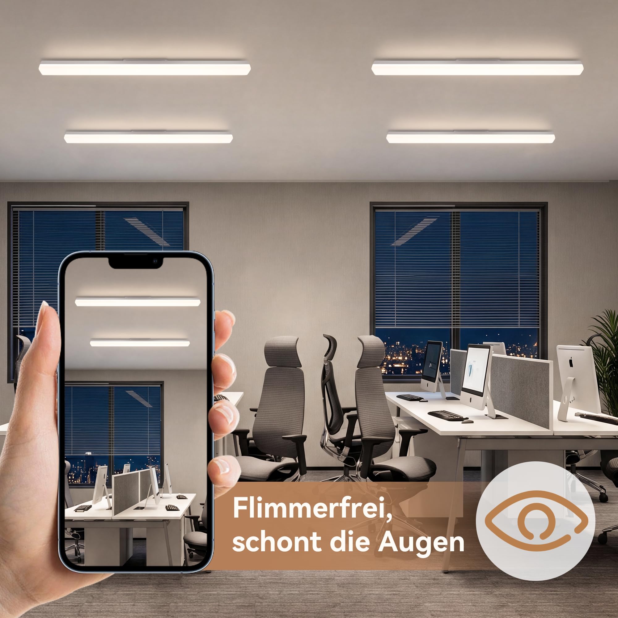 CBJKTX Plafoniera a LED da soffitto Lampada da Soffitto bianco naturale - | Moderni 36W Pannello Luce Lampada da parete 4000K Illuminazione interni per garage camera letto corridoio cucina - 90CM