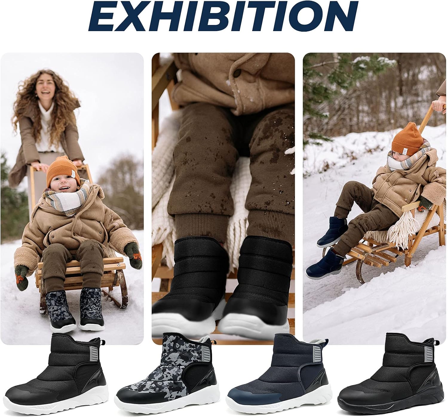 Boys Snow Boots Waterproof Kids Snow Boots Winter Warm Snow Boots for Boys Outdoor Non Slip Cold Weather Girls Boys Winter Boots : Clothing, Shoes & Jewelry
