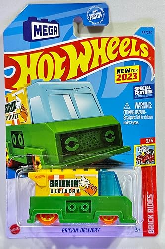 Hot Wheels - ENTREGA DE BRICKIN' - Paseos de ladrillo 3/5 - Nuevo para 2023 - Mega bloques - Mint/NrMint envía burbujas envueltas en una caja