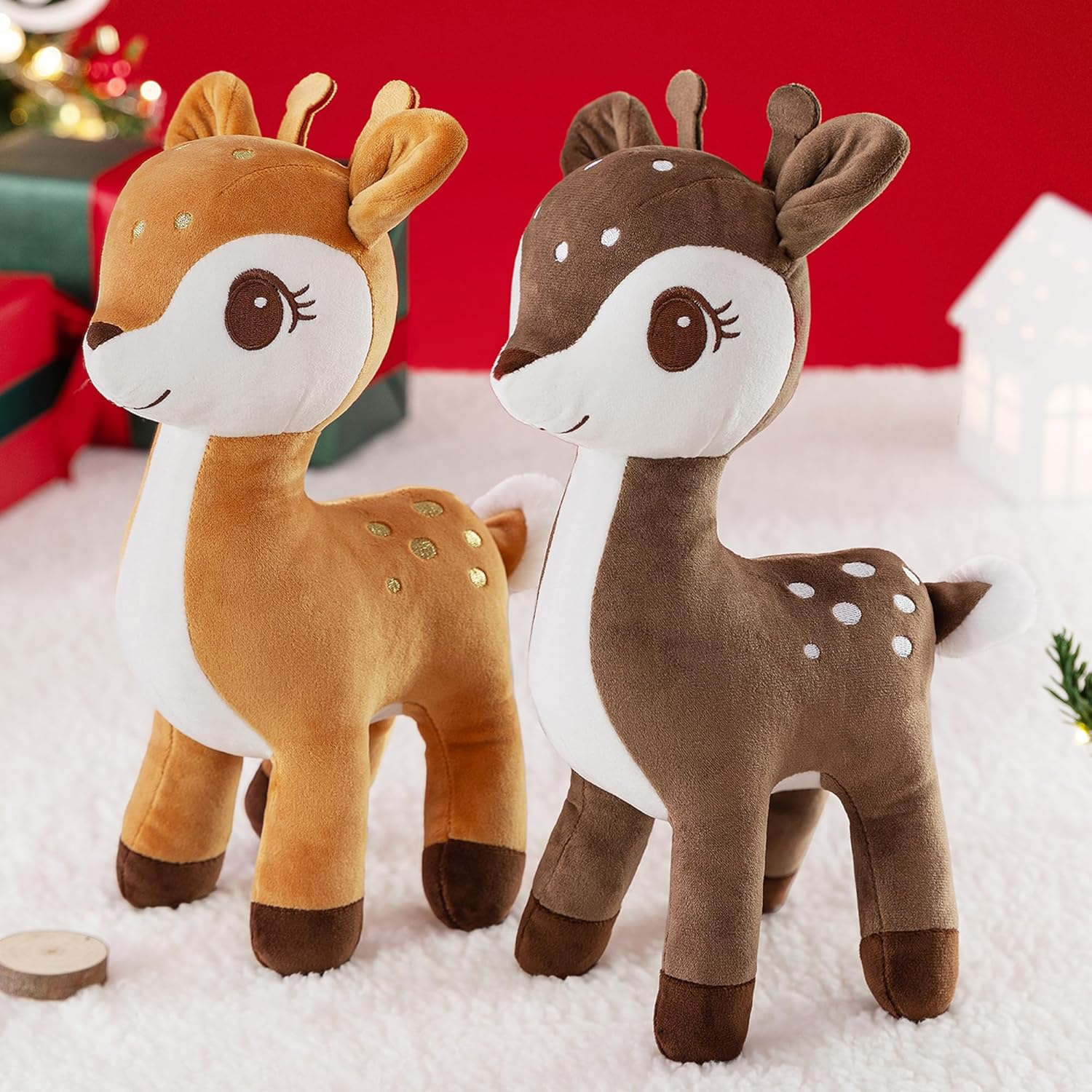 Lazada Christmas Plush Deer Stuffed Animal Deer Plush Deer Toy Baby Toys for Kids Plump 10 Inch Deep Brown - Image 5