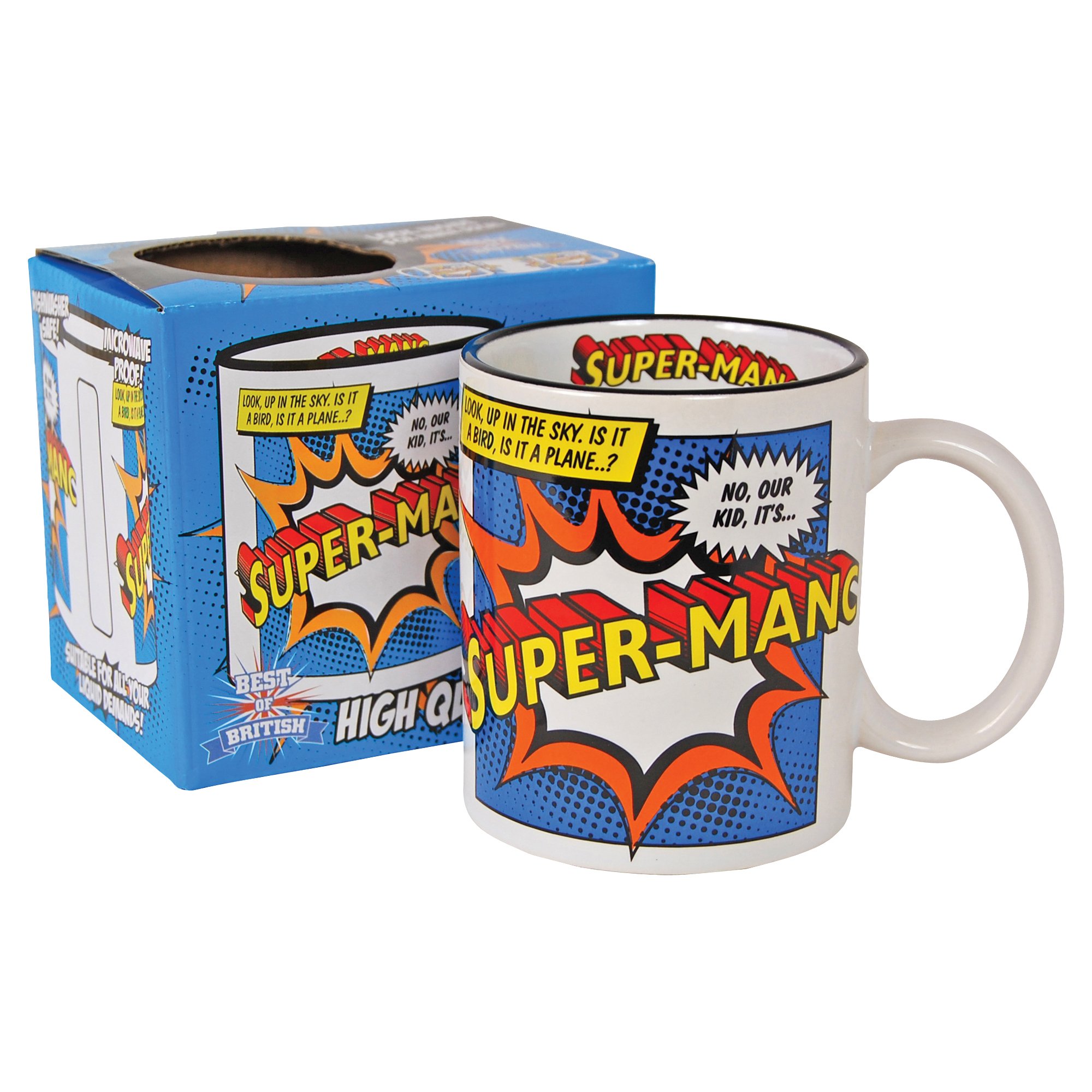 Regional Hero Mugs (Yorkshire, Scotland, Manchester, Liverpool, Newcastle, Cornwall, Essex) (Super-Manc (Manchester)), Ceramic, 250ml