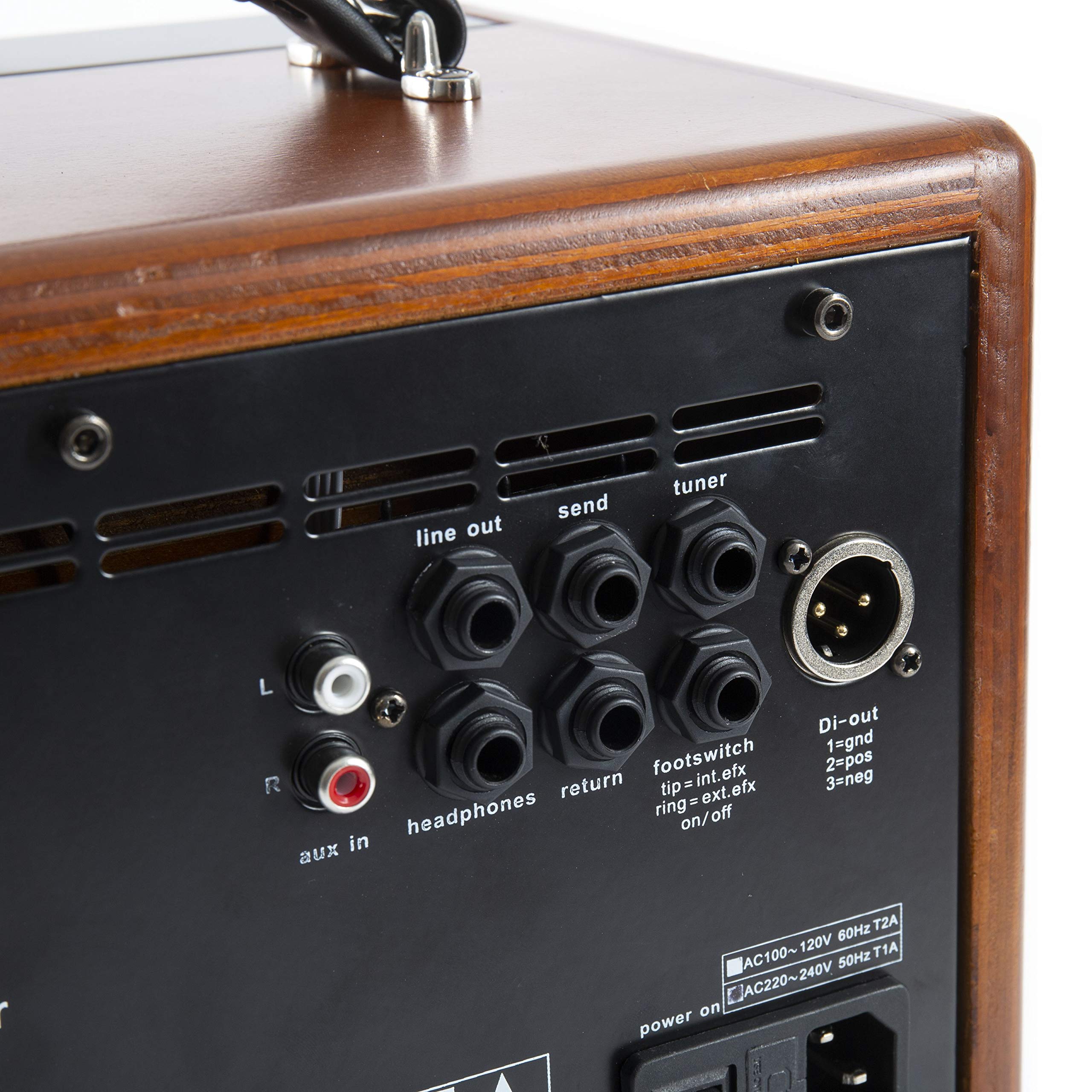 Fame Athena 50W Akustikgitarren-Verstärker, 2-Kanal Combo, Integrierte Effekte, 8" Lautsprecher, Reverb, Aux-Eingang, Recording-Ausgang, Geeignet für Gesang