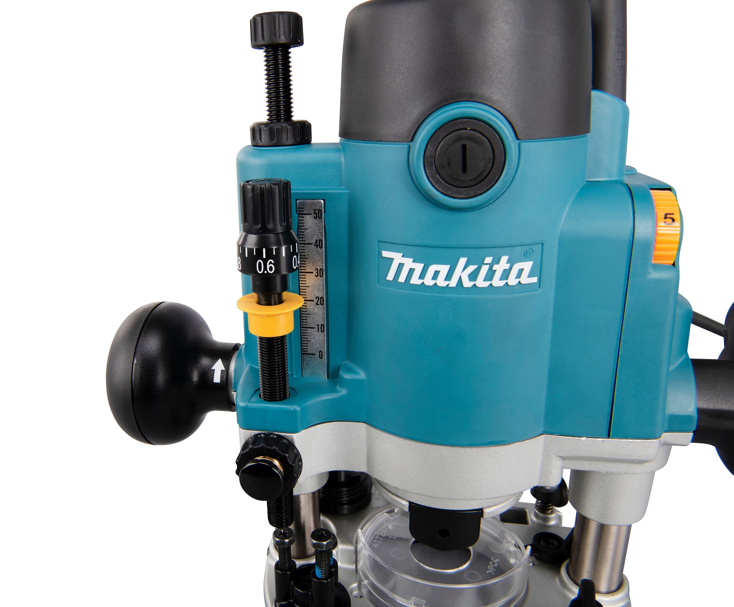 Makita RP1111CJFA - Fresadora (1100 W, incluye D-53556, 12 piezas en MAKPAC, color azul)