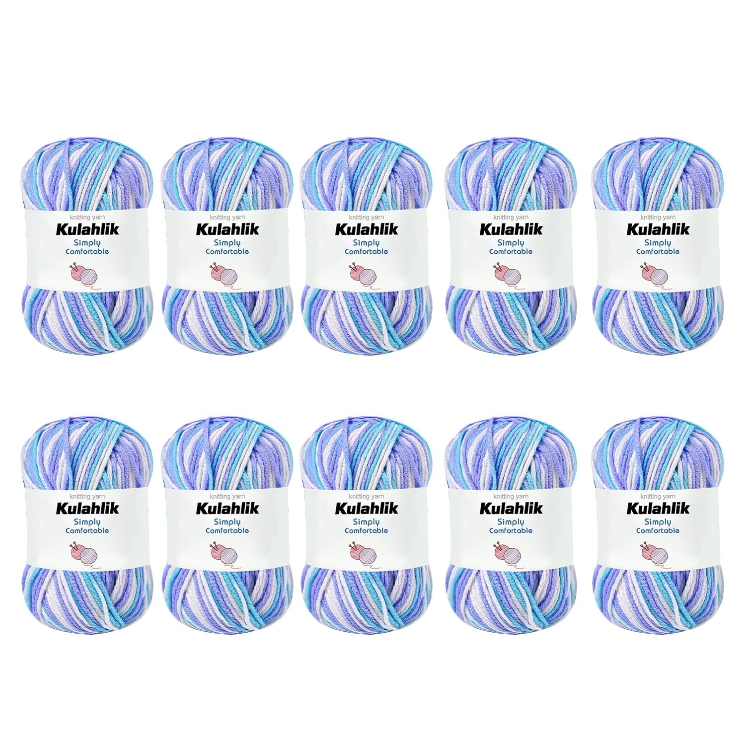 250g(5x50g) Acrylic Yarn for Crochet/Knitting, Colorful Gradient Yarn Thread, 5 Rolls Skeins, Perfect for Any Knitting Crochet and Crafts Mini Project — view 96