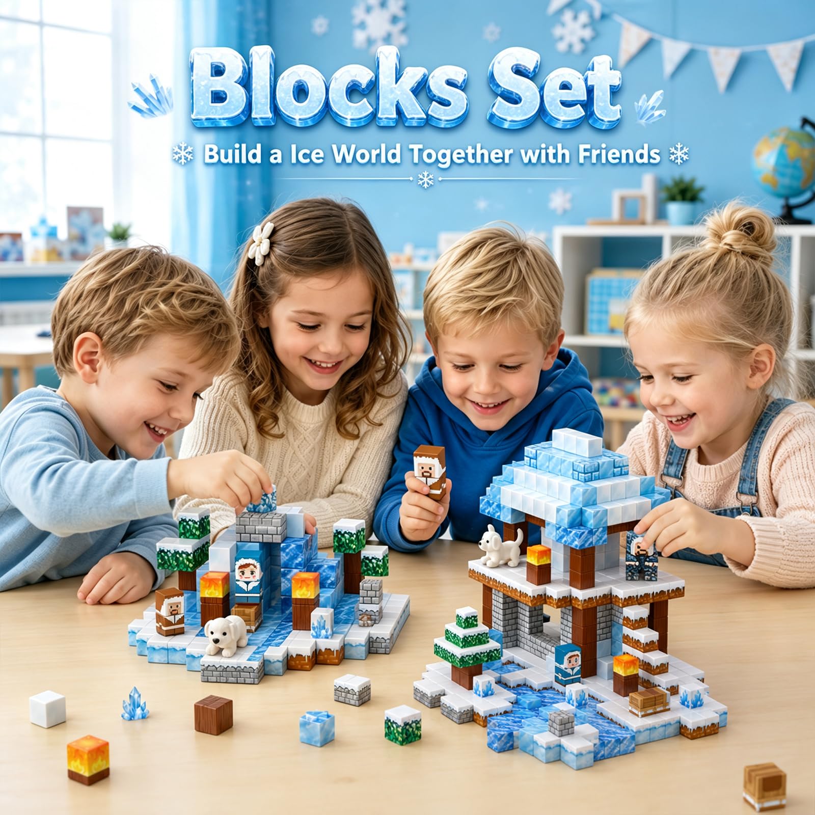 Mattoncini magnetici, 300 pezzi, tema avventura, mattoncini magnetici per bambini, blocchi magnetici, giocattolo da costruzione, regalo per ragazzi e ragazze, gioco di ruolo creativo, viaggio