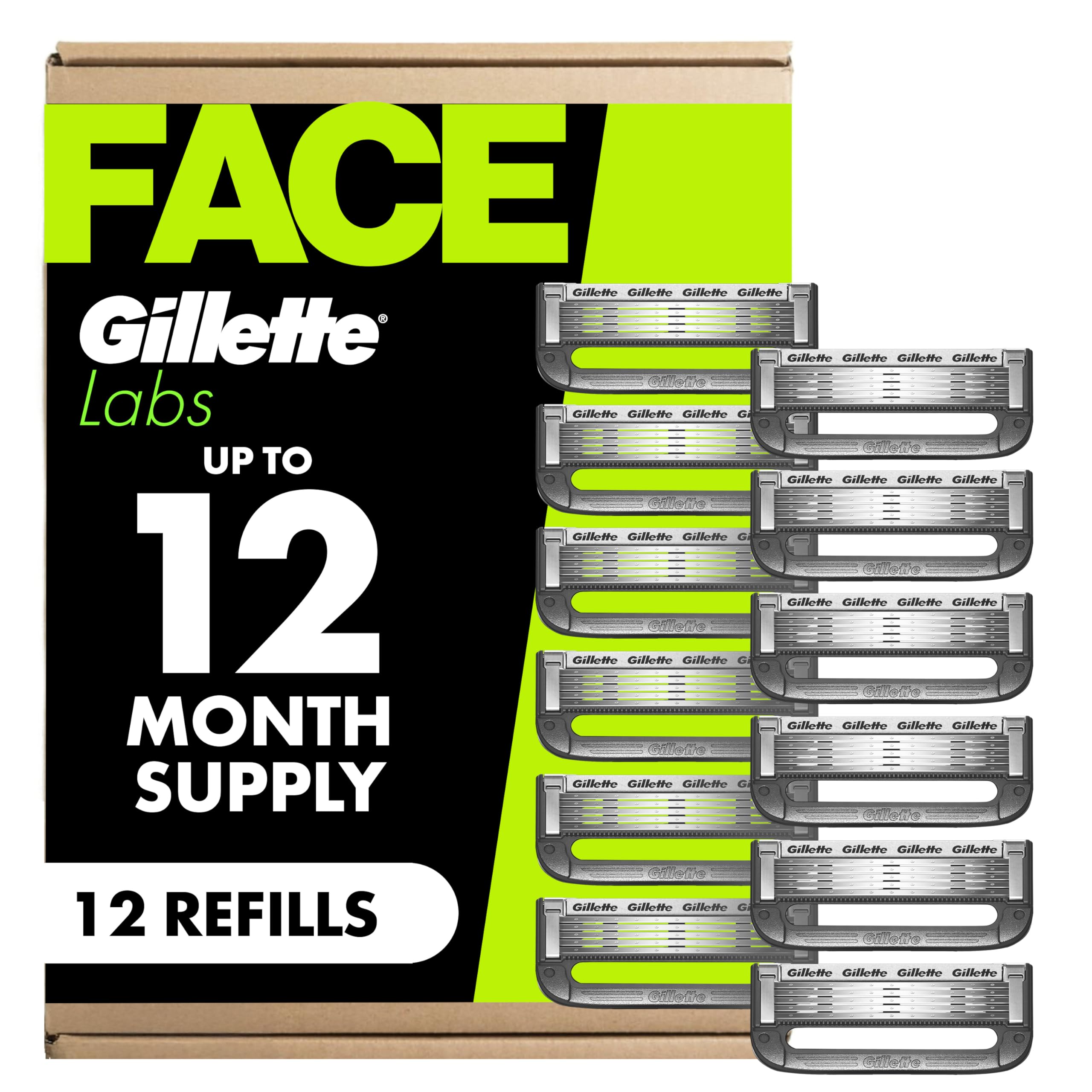 Gillette Labs Shaving Razor Blade Refills for Men, 12 Count 12 Count (Pack of 1)