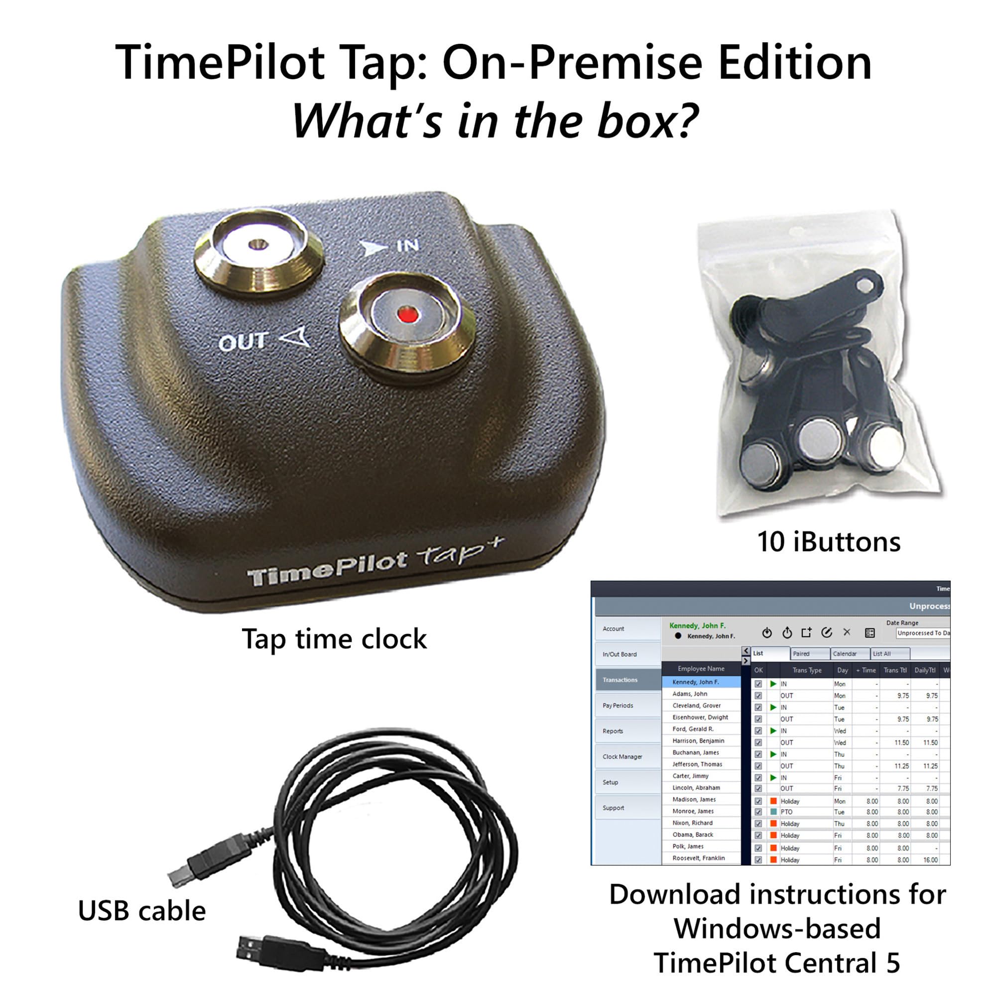 Amazon.com : Timepilot Tim+ Portable time Clock - Includes Starter