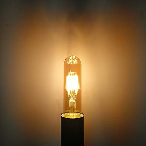 Miniatura 8 de Bombillas LED T10 de 2200 K blanco cálido, bombillas Edison tubulares de color ámbar de 4 W, base media E26, equivalente a 40 vatios, tubo
