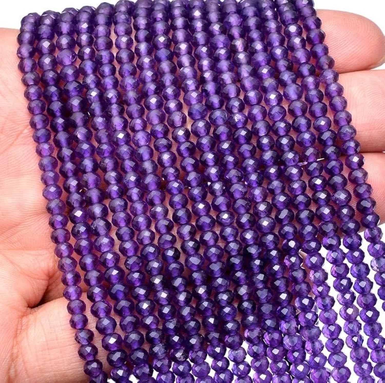 Perles en améthyste naturelle de 2,5 mm pour réussir vos enfilages de bijoux fins sans cassure