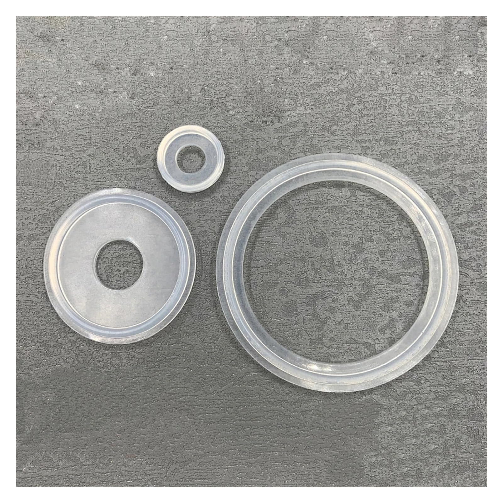 Set di 5 guarnizioni di tenuta in silicone altamente trasparenti, for uso alimentare, da 1,5" a 2" a 2,5" a 3" a 3,5" a 4" for uso casalingo(154mmx167mm)