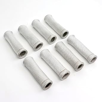 Michigan Motorsports 4" Spark Plug Wire Protector Sleeves | Set of 8 | High-Temp Fiberglass Heat Shields | Universal fit for LS Gen V LT and Other V8 Engines | Multiple Color Options Gray
