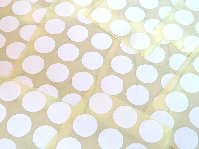 Pack of 150, 15mm Round, White Paper Circle Labels, Removable Low Tack Adhesive, Easy to Remove, Plain dot Stickers
