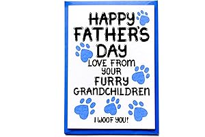 Father's Day Card To Grandad Papa Pop Gramps From Dog Grandpa Furry Grandchildren