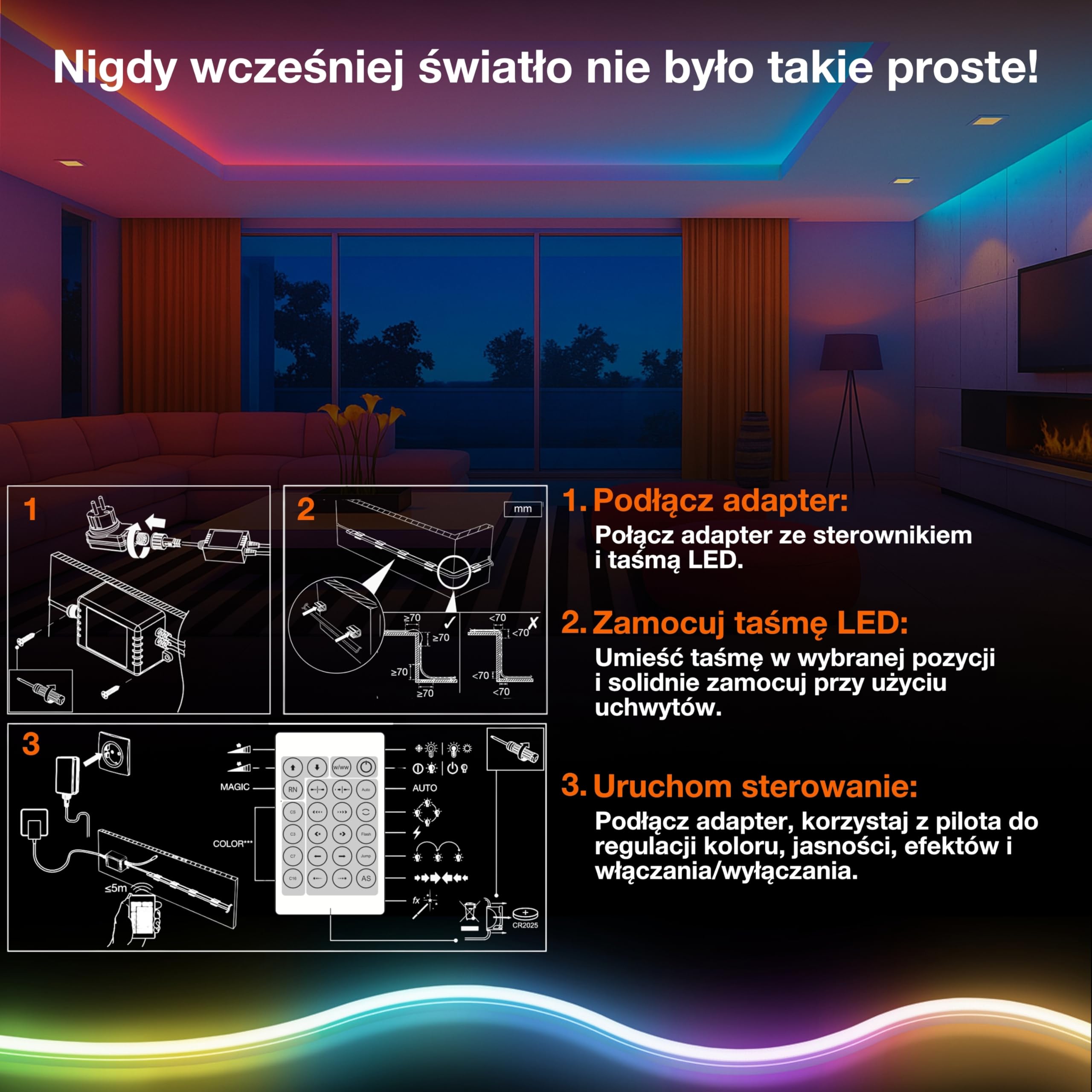 OSRAM SMART WIFI NEON FLEX MGC RGB TW RC kolorowe i białe paski LED do zastosowań zewnętrznych z technologią WiFi i równomiernym rozsyłem światła, możliwość ściemniania, biały, silikon, 3 m,