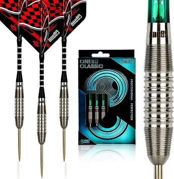 ONE80 90% VHD Steel Tip Tungsten Dart, Professional Barrel Style with Extra Flights, Shafts and Sharpener Gift Box Packaging