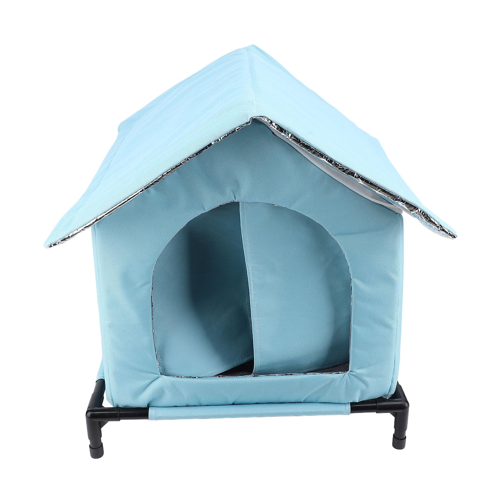 Asixxsix Cat House, Outdoor Cat Shelter, Elevated Weatherproof Cat Houses, Universal Enclosed Tent Insulated Shelter for Stray Cats (Blue)