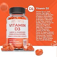 Vista 5 de Atlantis Nutrition Paquete de 2 potenciadores de testosterona (120 gomitas) + 180 gomitas de vitamina D3
