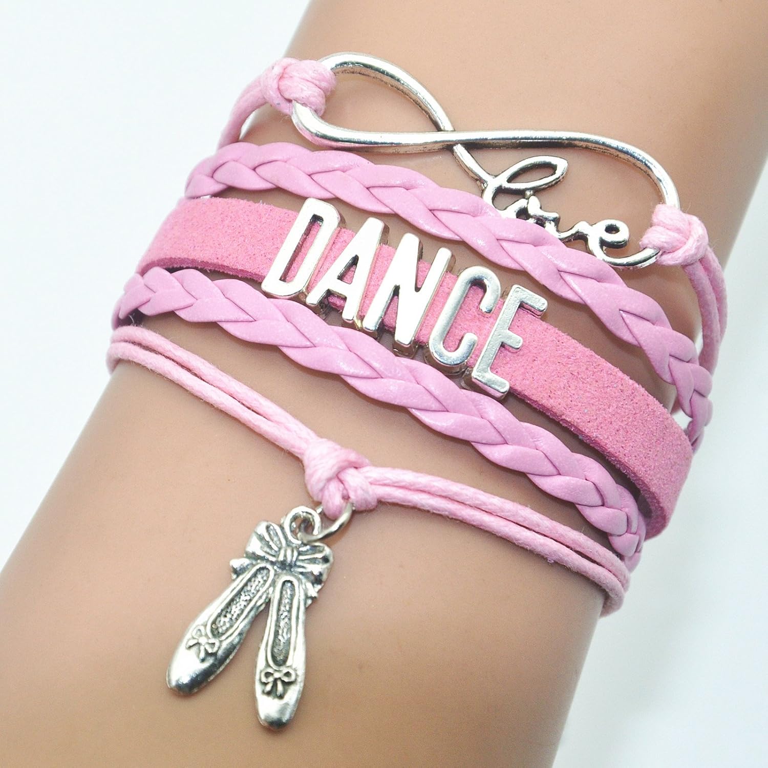 Vikitoriously Dance Bracelet Dancing Infinity love Belly Ballroom Just Dance Charm Bracelet For Women, Adult Dancer, Dance Mom, Dance Teacher, Dance Lovers (Pink) - Image 2