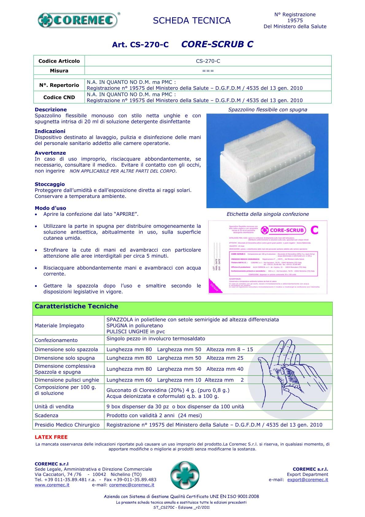 GIMA 36573 Handschrubb-Set mit Chlorhexidin, 30 Stück