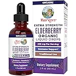 MaryRuth Organics Elderberry Syrup Extra Strength, USDA Organic Elderberry, Sugar Free Adults & Kids Immune Support Supplement for Ages 1+, Clean Label Project Verified, Vegan, Gluten Free, 2 Fl Oz