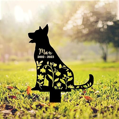 Miniatura 9 de NAZENTI Estaca conmemorativa personalizada para perro, letrero de metal para perro Labrador Retriever, letrero de condolencia, marcador de tumba de