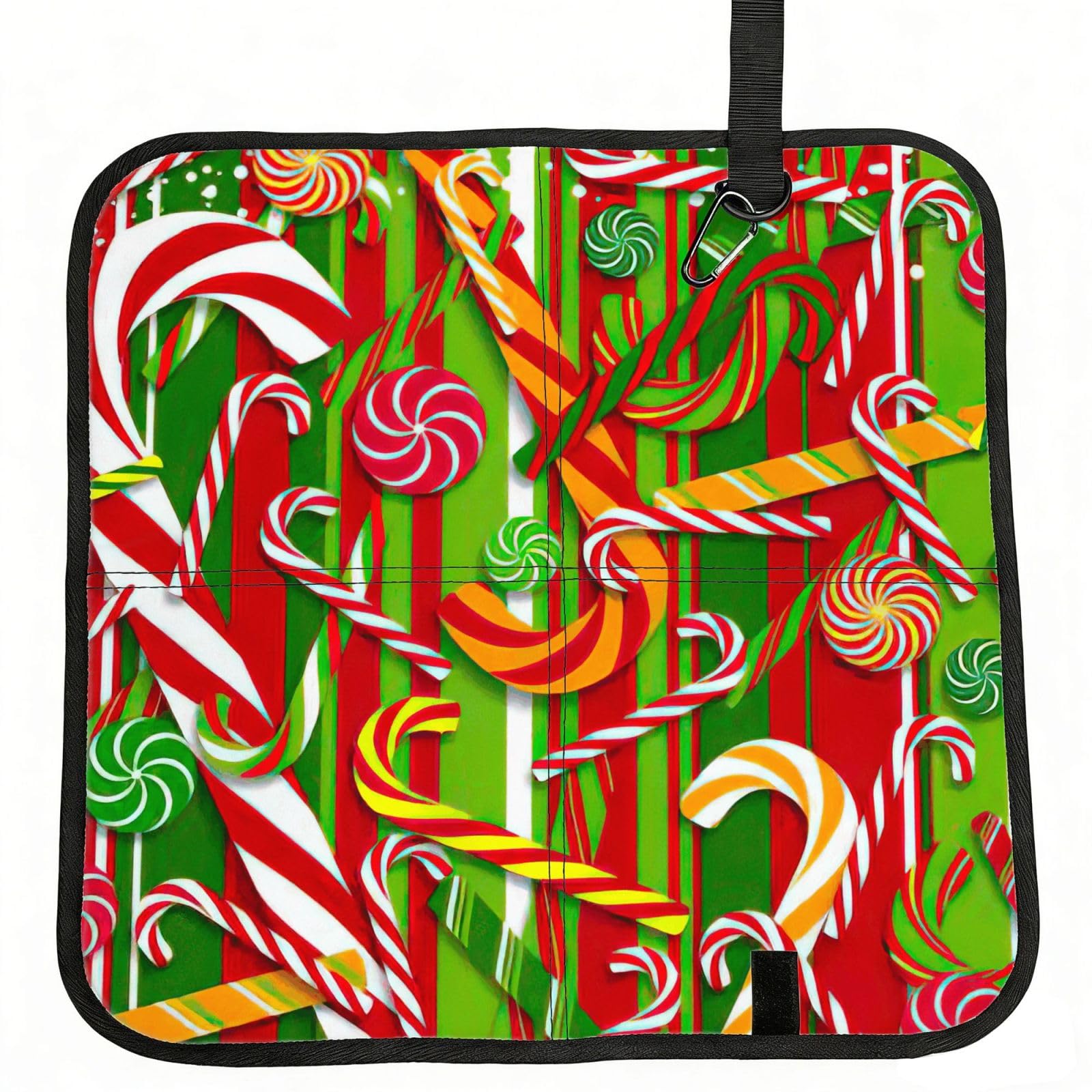 bghdfa Merry Christmas 2 Print Outdoor Sitting Mat Waterproof Oxford Cloth Seat Cushion Folding Foam Camping Seat For Picnic