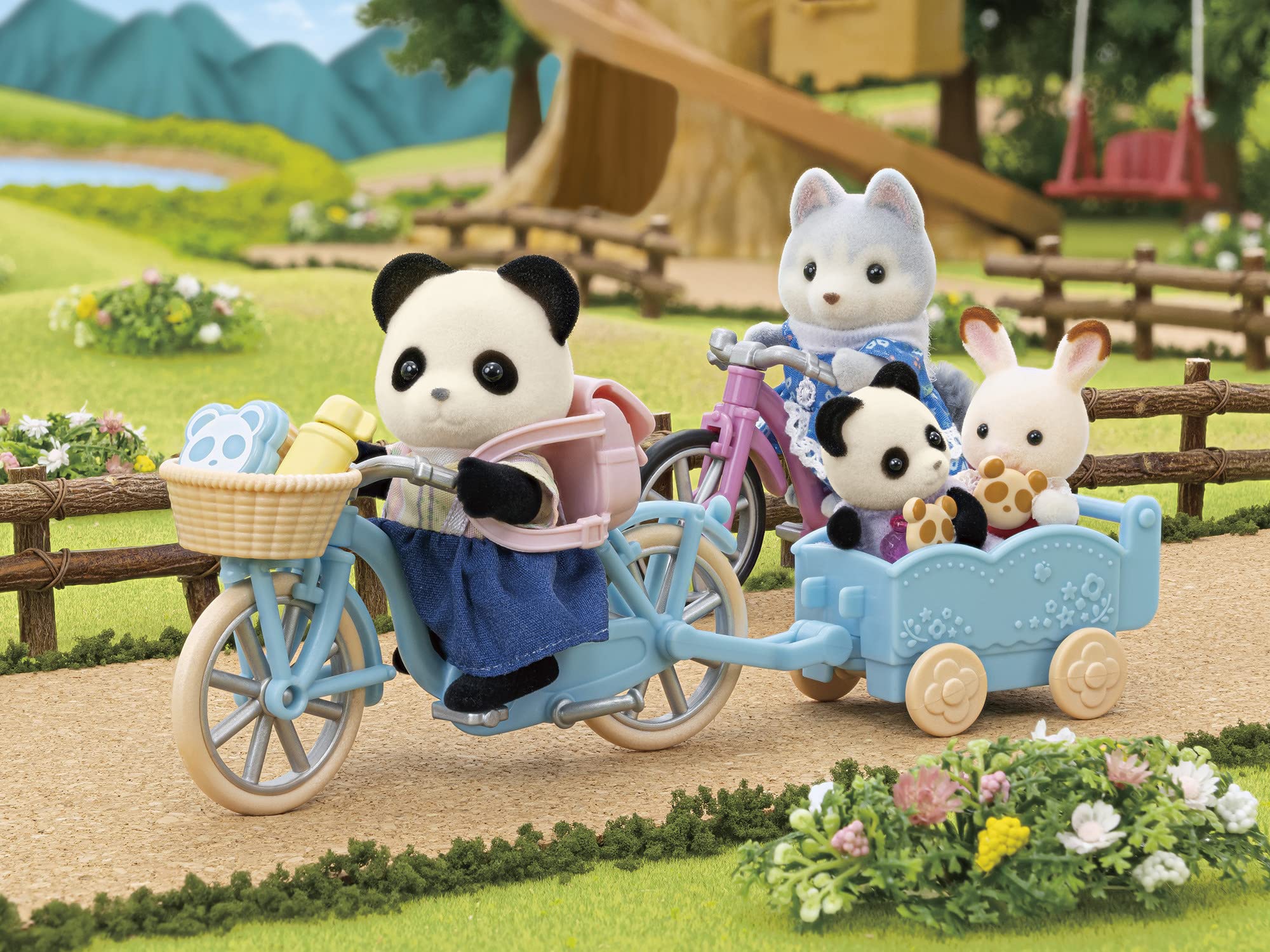 Pookie Panda - Juego de ciclismo y patinaje para niña, juego de casa de muñecas con figura y accesorios 5