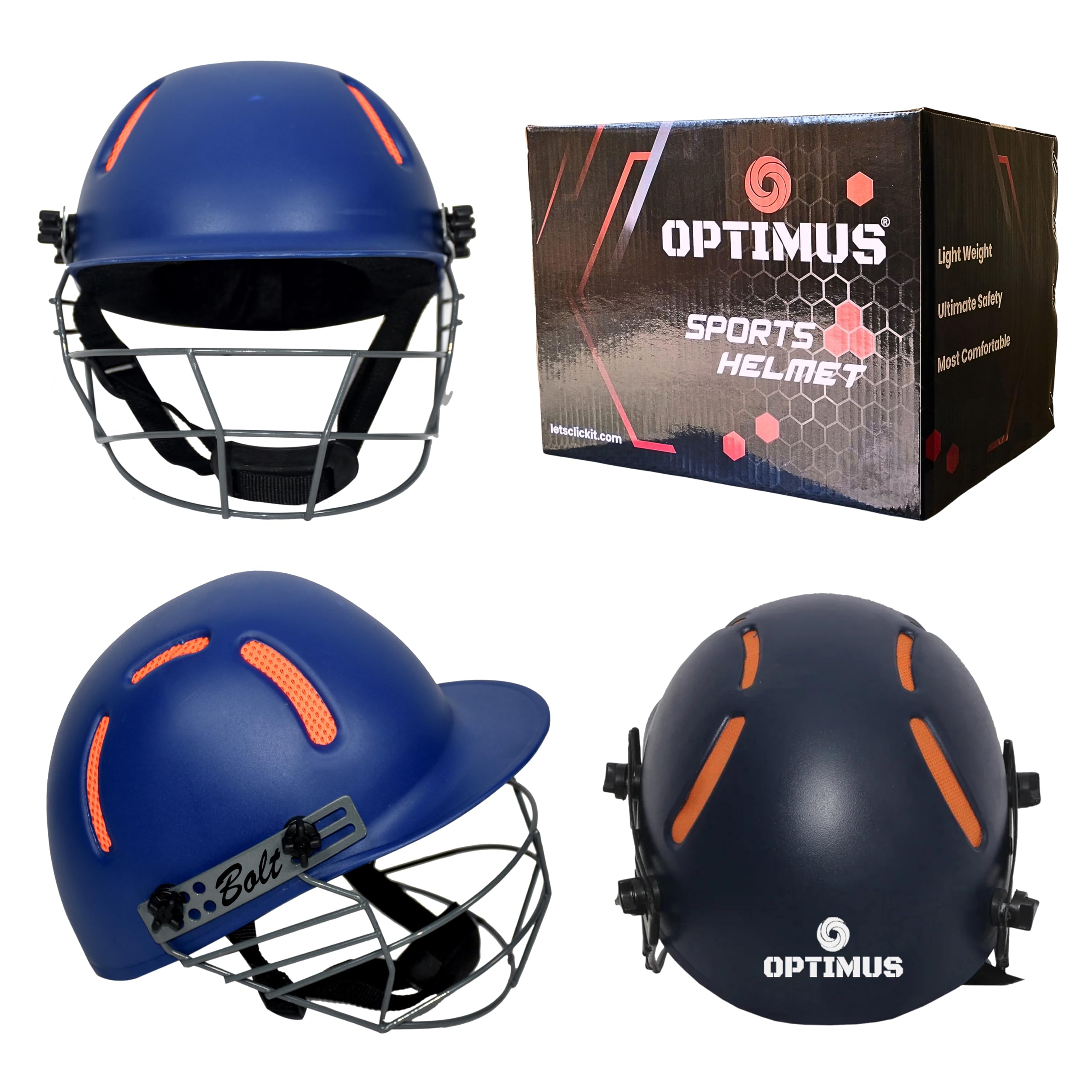 Optimus® Bolt Cricket Helmet with Adjustable Steel Grills & High Density Inner Foam Pads-Large (B0CJCM8JKK) Amazon Price History, Amazon Price Tracker