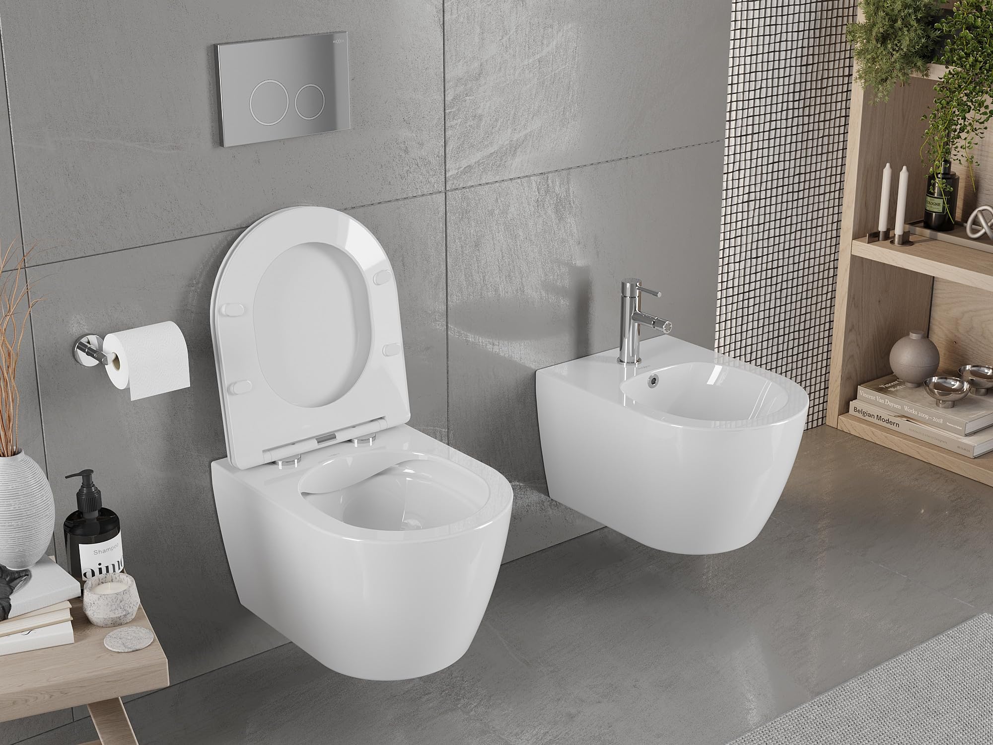 Mexen Carmen - Tavoletta WC Rimless con sedile slim soft-close in Duroplast bianco lucido