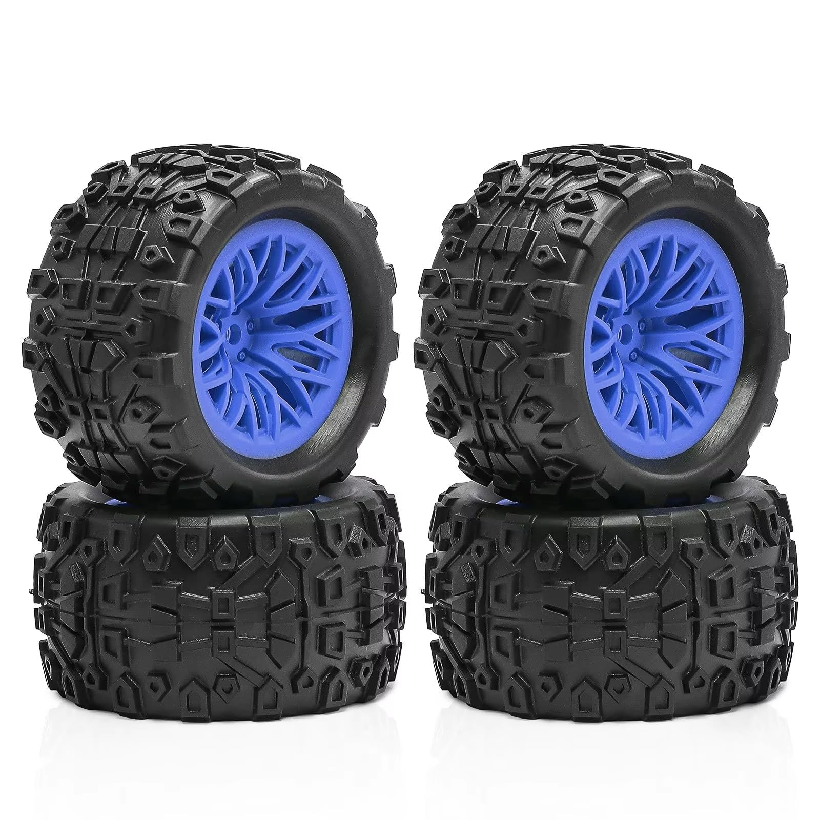 Ruote Pneumatici Riparazione Per Arrma Per Granite Per Grom 1/18 | Set Pneumatici e Ruote RC Car con Mozzo Esagonale 12mm Prestazioni Leggere e Uso Fuoristrada Robusto(Blue,A)