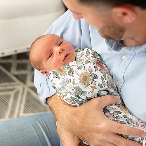 Miniatura 3 de Sweet Jojo Designs Manta de punto elástico para recién nacido o bebé, diseño bohemio, vintage, floral, para recién nacido o bebé, para recibir