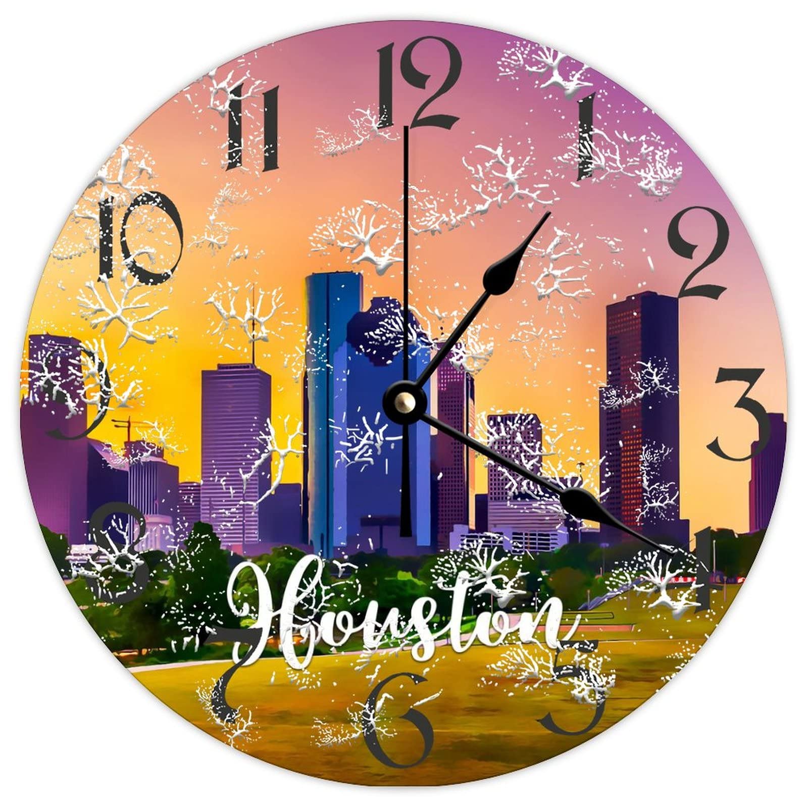 Horloge murale ronde en bois silencieuse sans bruit pour chambre