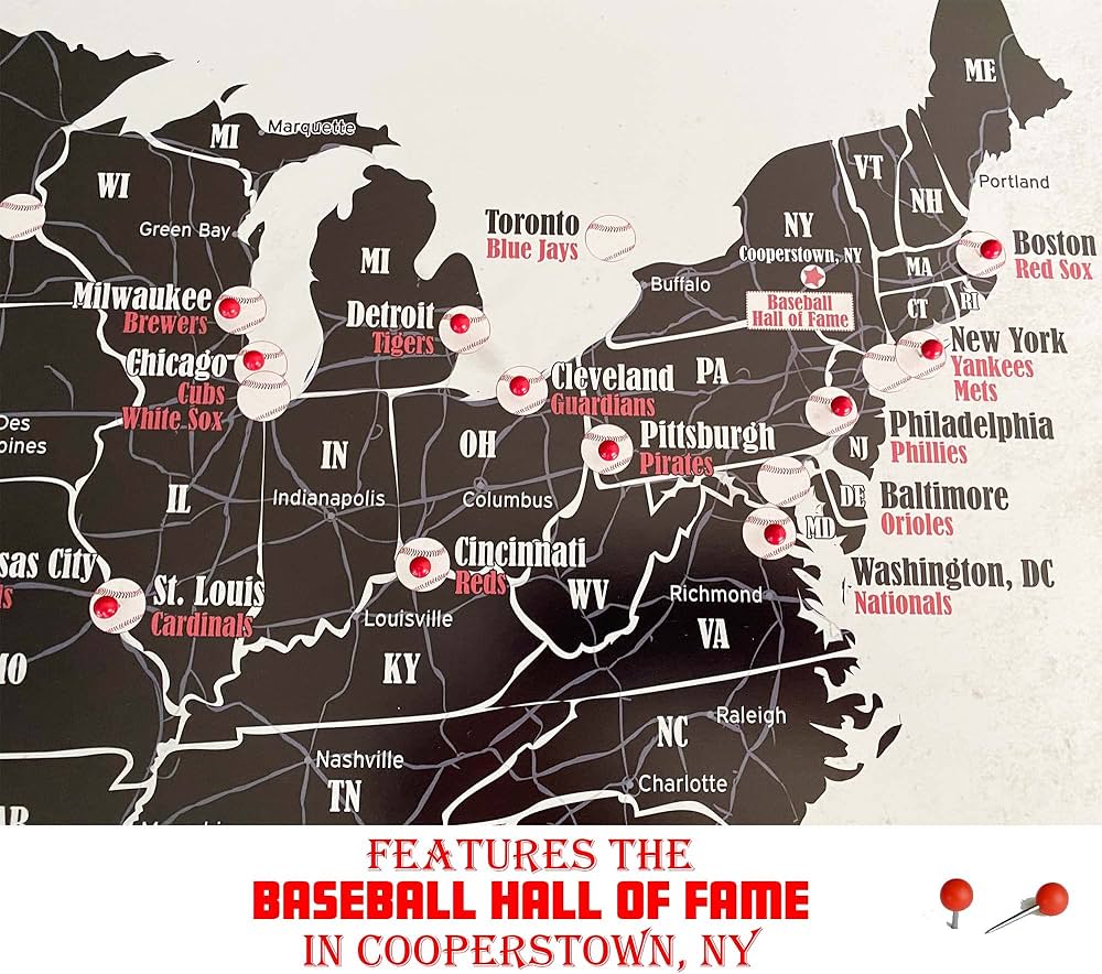 Amazon.com: GeoJango Baseball Stadium Map Poster - Vintage Edition