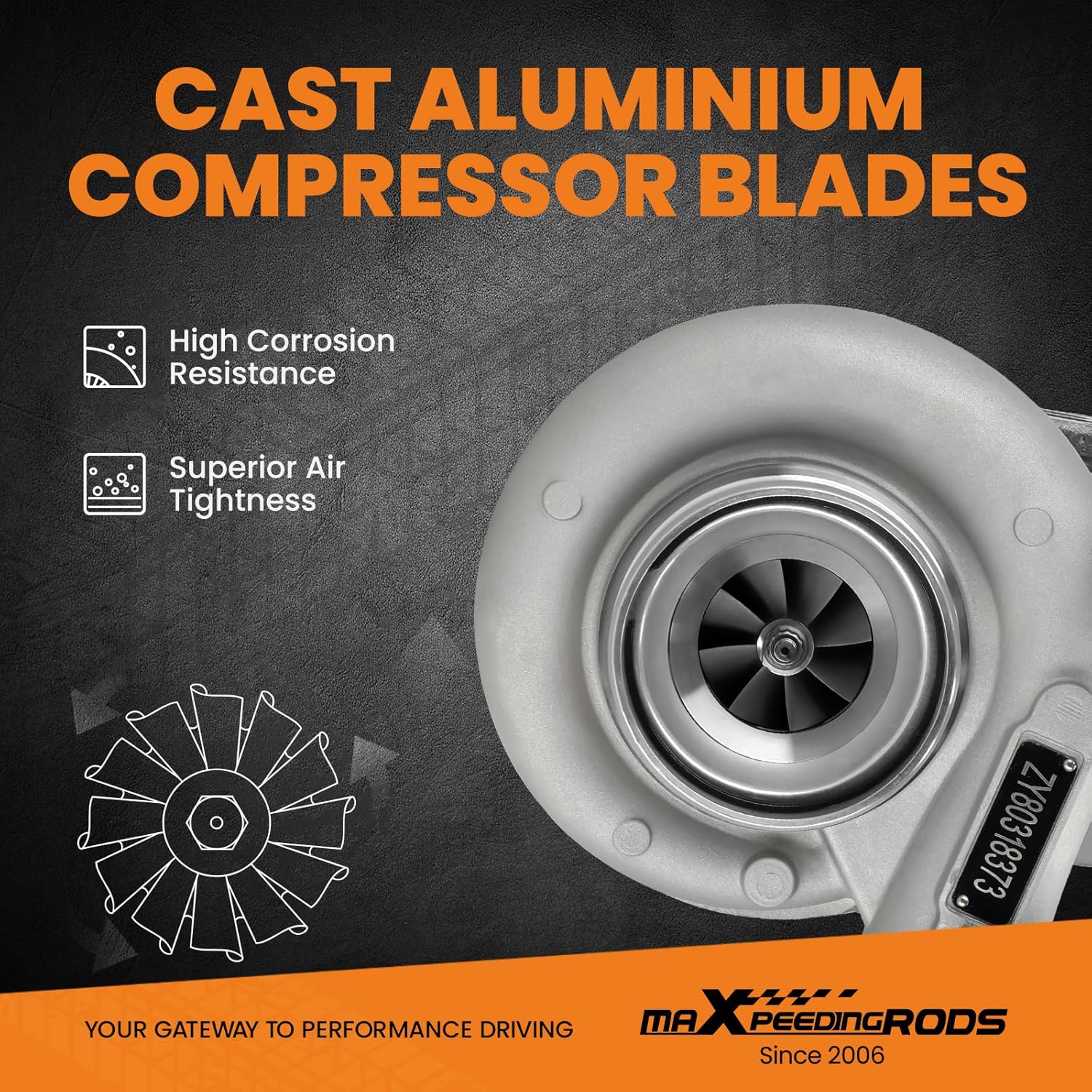 maXpeedingrods Turbo Turbocharger HX35 HX35W for Dodge Ram 2500 3500 1999 2000 2001 2002 L6 5.9L, 6BT ISB Engine, 3592766 3592767 3800799, Basic VL Series